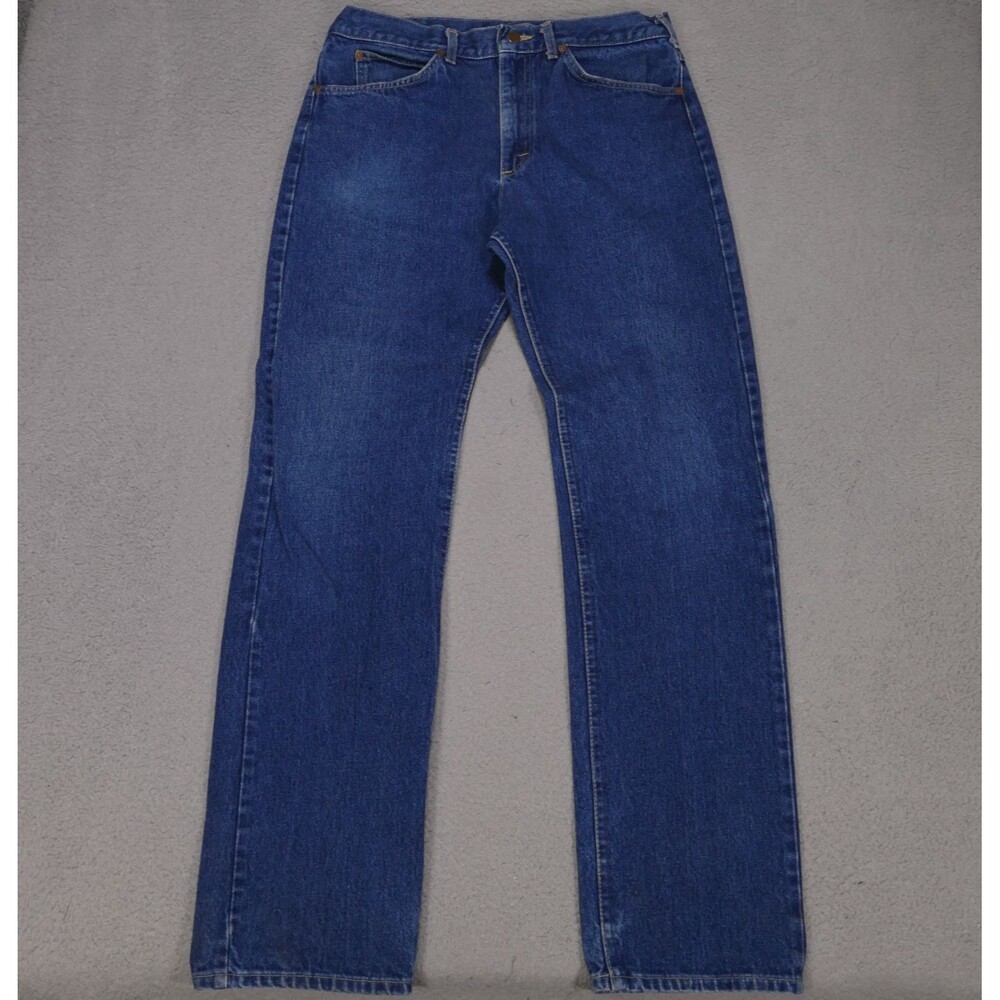 Vintage 80s Lee Riders Straight Leg Denim Jeans Size 34x35 Union Made In USA